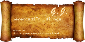 Gerencsér János névjegykártya